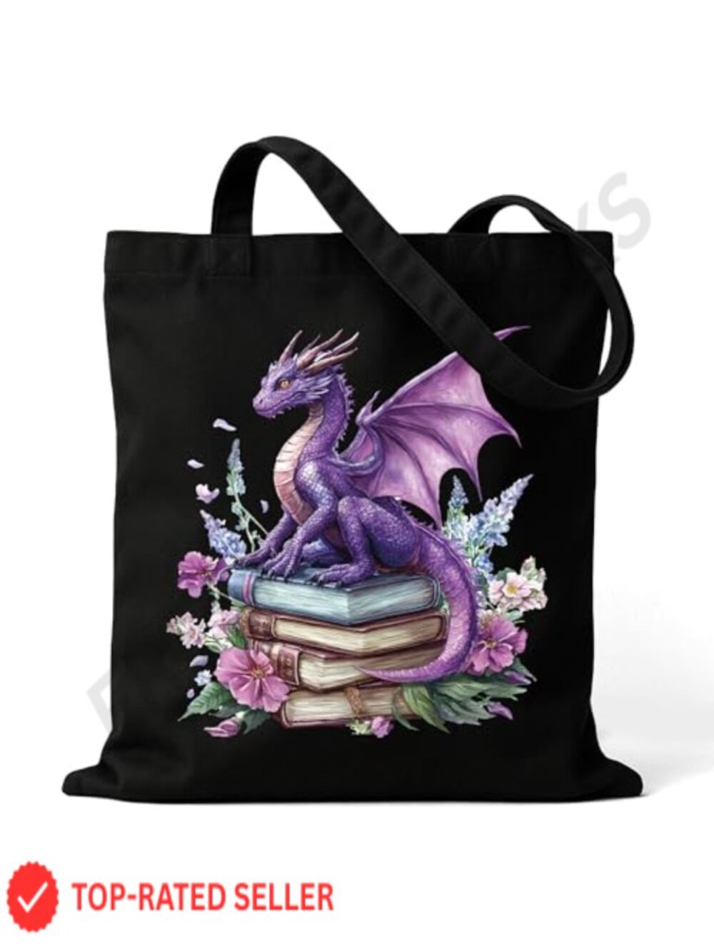 Reusable Dragon Tote Bag for Women - Canvas Shopping and Travel Bag